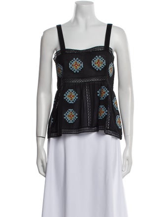 The Great Printed Square Neckline Crop Top