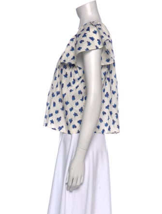 The Great Floral Print Scoop Neck Blouse