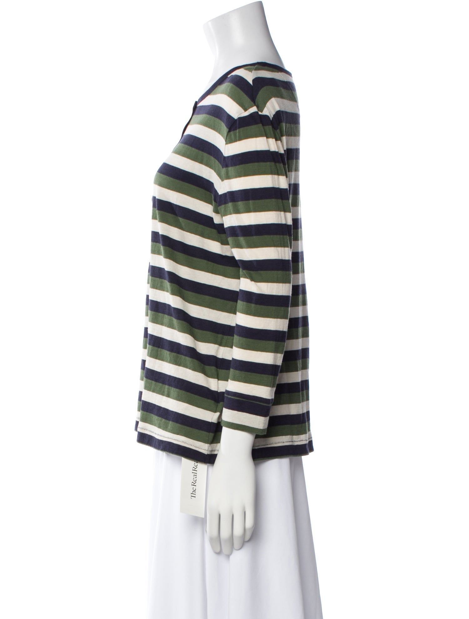 The Great Striped Scoop Neck Top