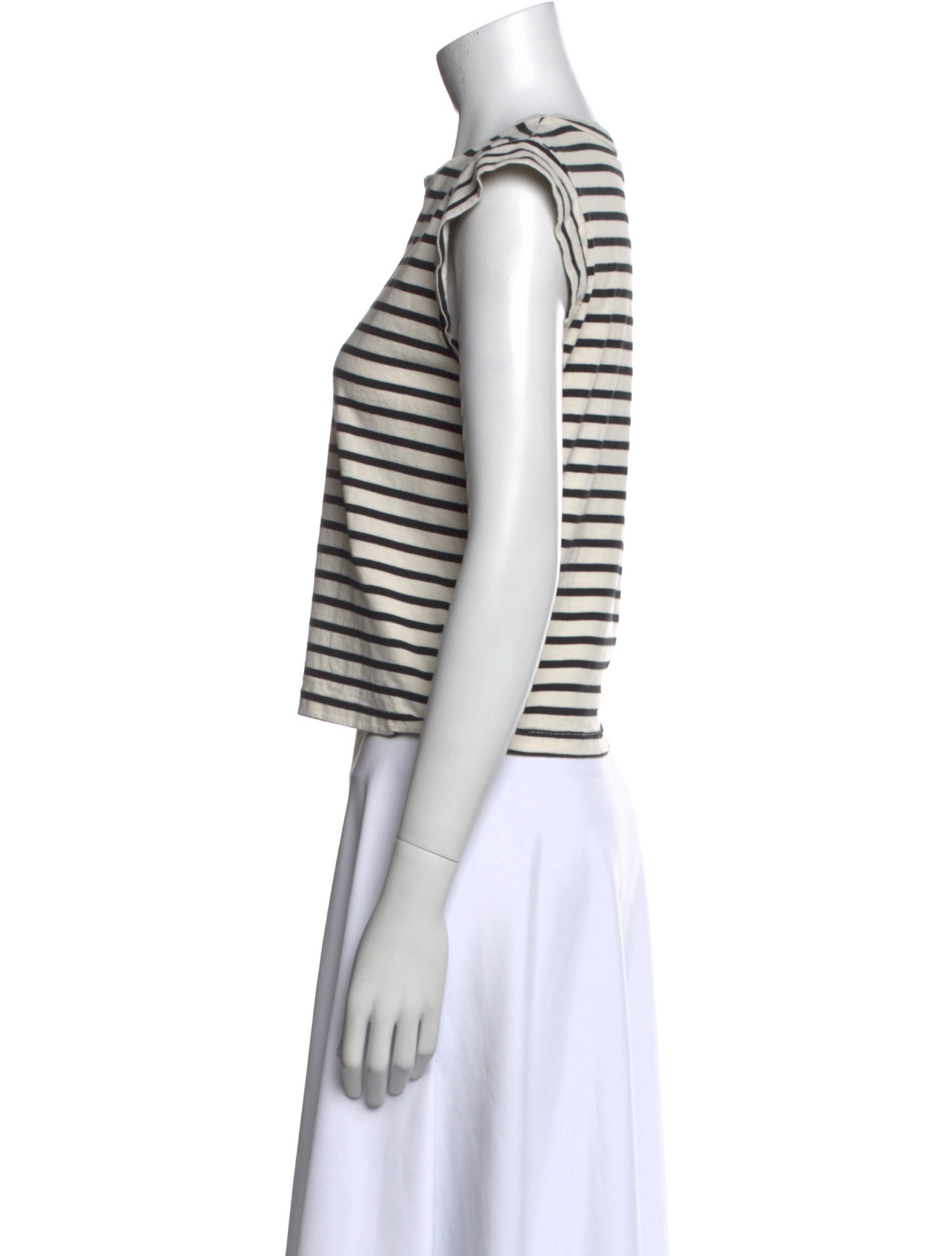 The Great Striped Scoop Neck Crop Top