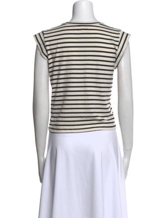 The Great Striped Scoop Neck Crop Top