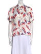 The Great Printed Short Sleeve Button-Up Top