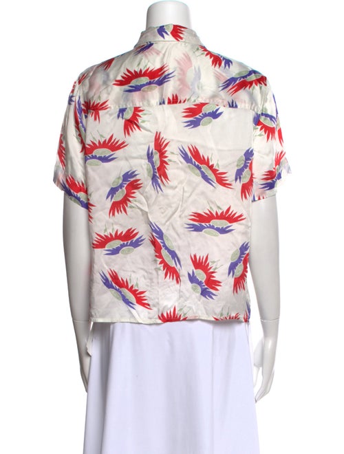 The Great Printed Short Sleeve Button-Up Top