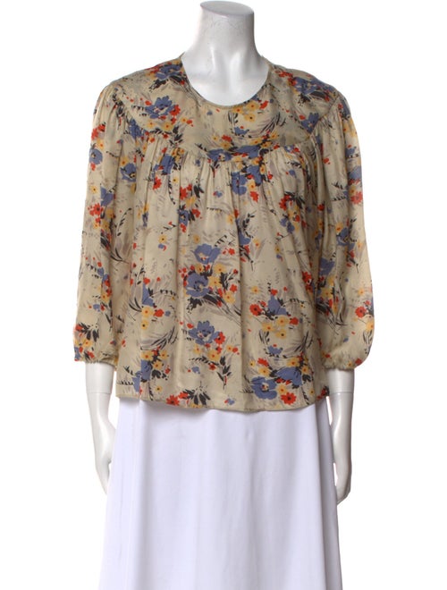The Great Silk Floral Print Blouse