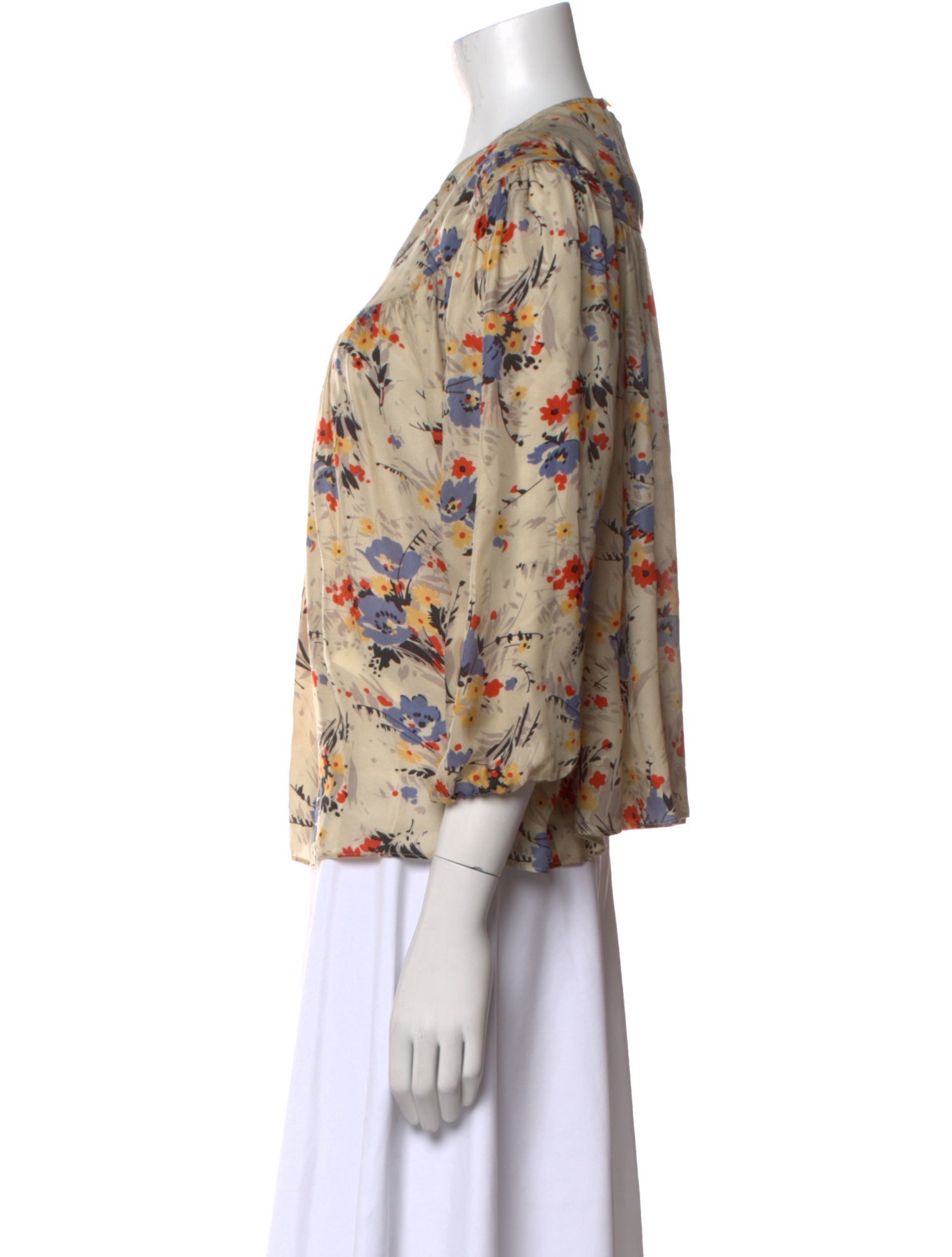 The Great Silk Floral Print Blouse