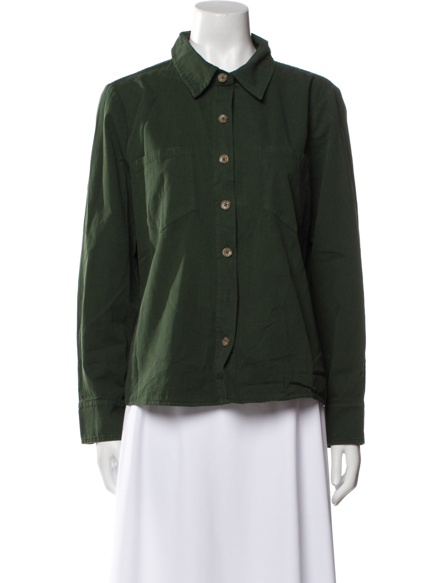 The Great Long Sleeve Button-Up Top