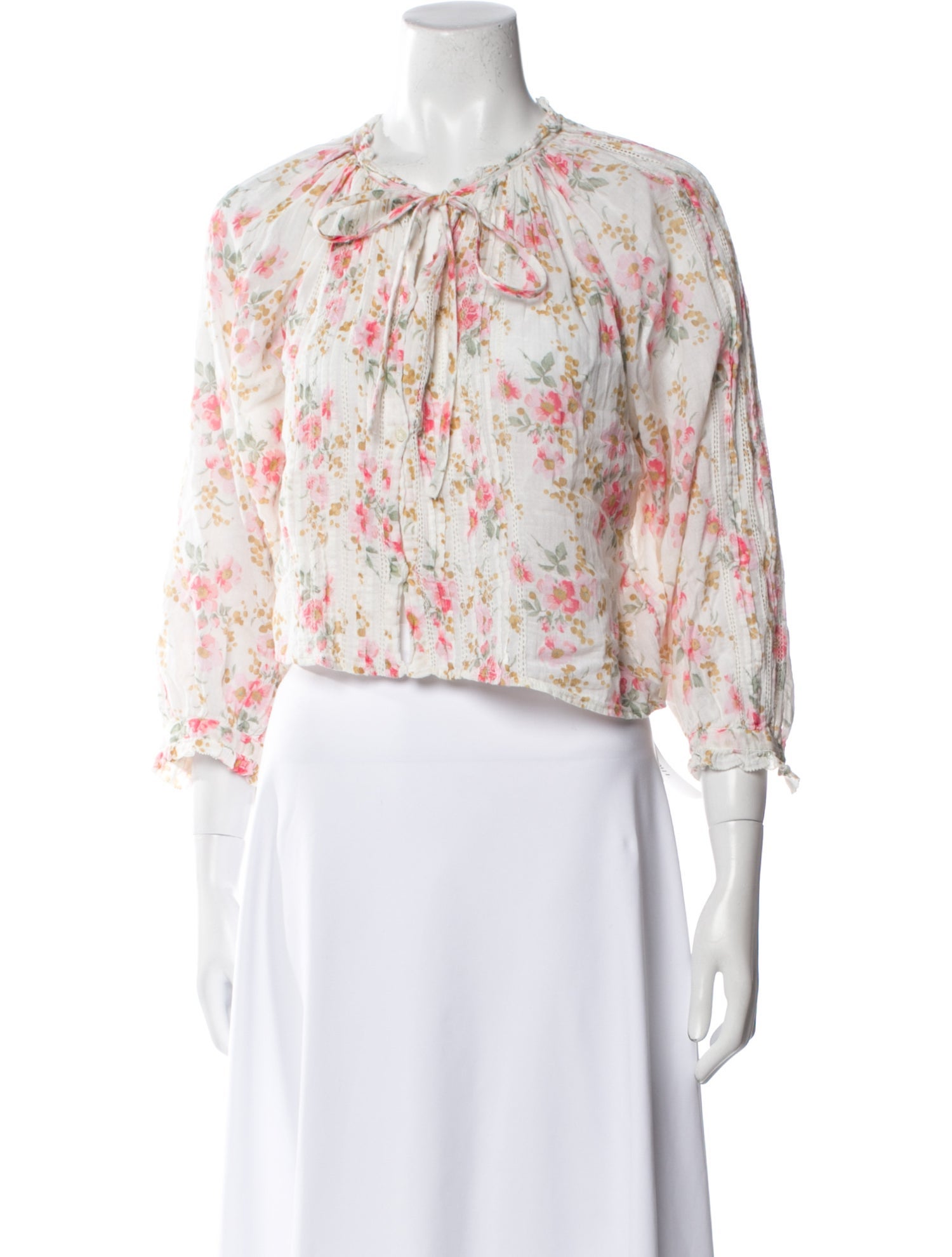 The Great Floral Print Mock Neck Crop Top