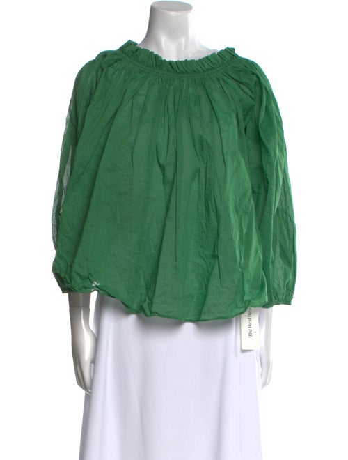 The Great Bateau Neckline Three-Quarter Sleeve Blouse