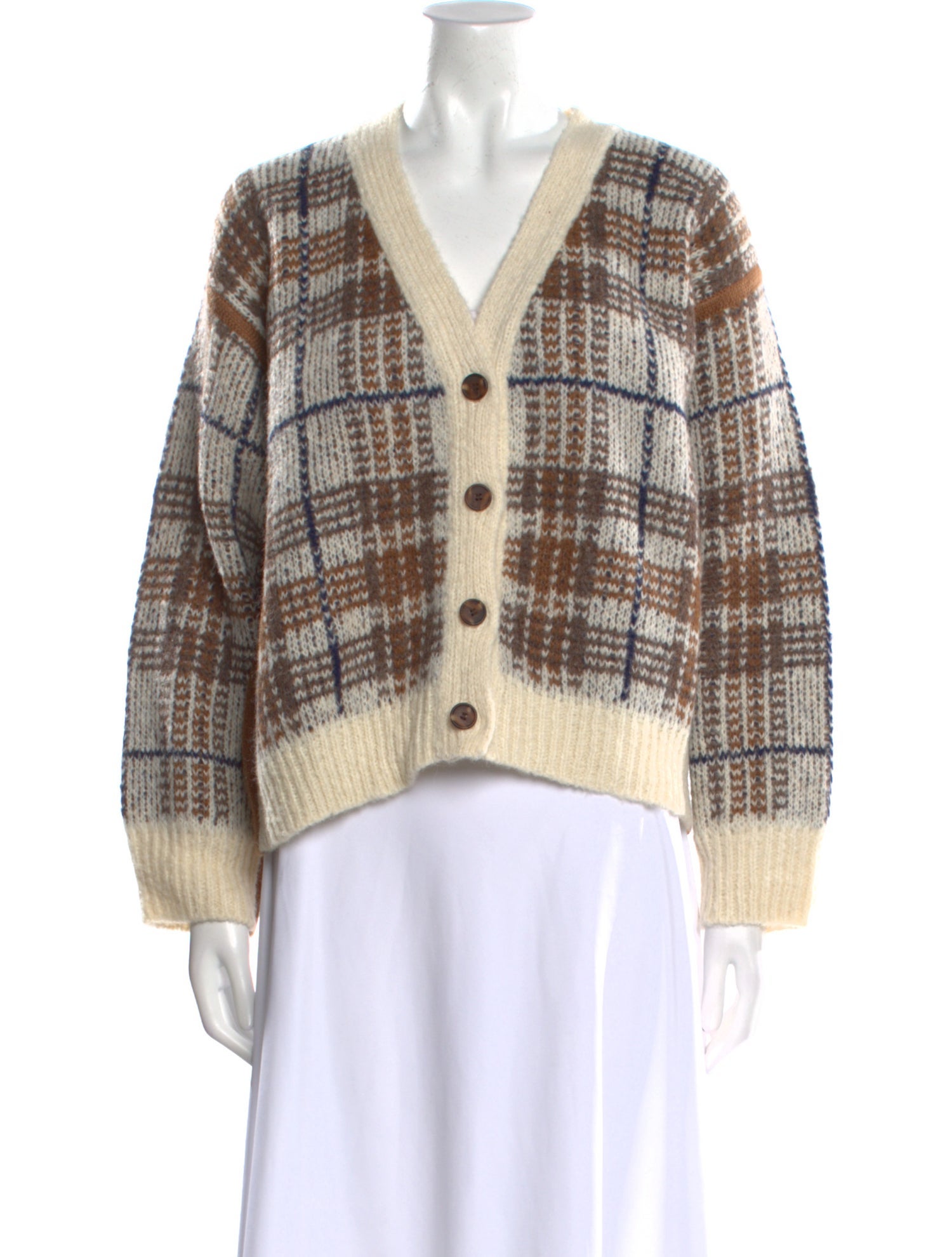 The Great Alpaca Plaid Print Sweater