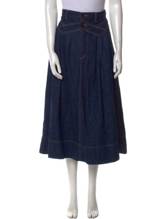 The Great Pleated Accents Midi Length Skirt