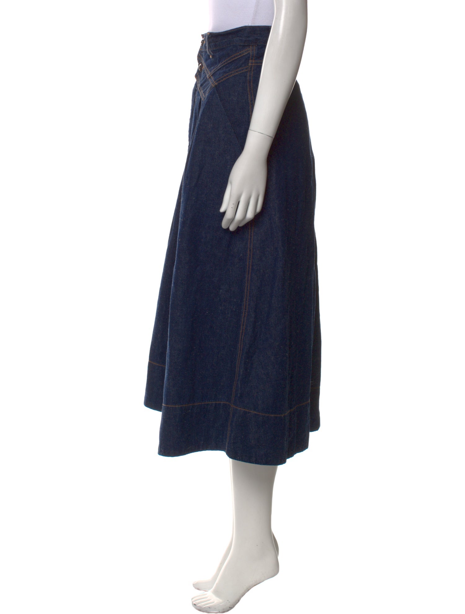 The Great Pleated Accents Midi Length Skirt