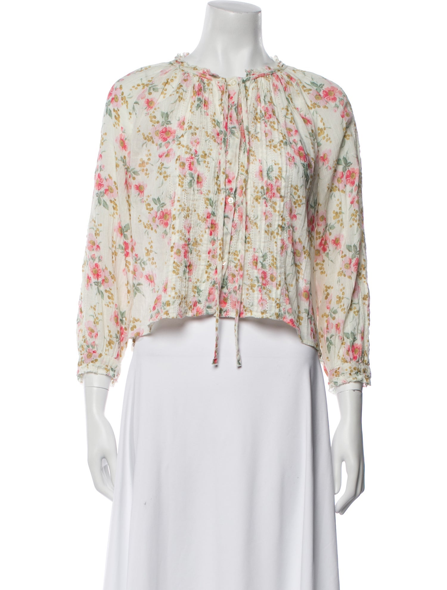 The Great Floral Print Crew Neck Crop Top