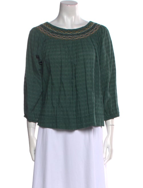 The Great Bateau Neckline Three-Quarter Sleeve Blouse