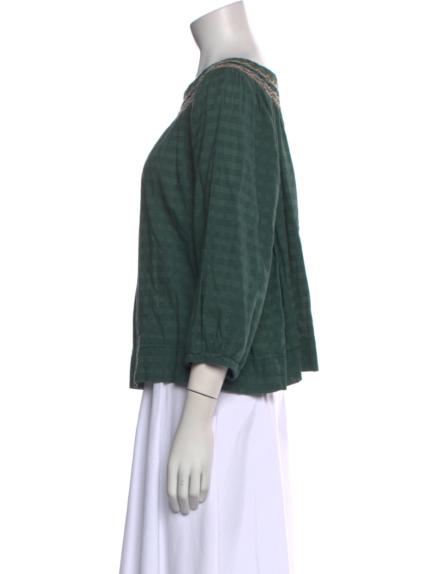 The Great Bateau Neckline Three-Quarter Sleeve Blouse