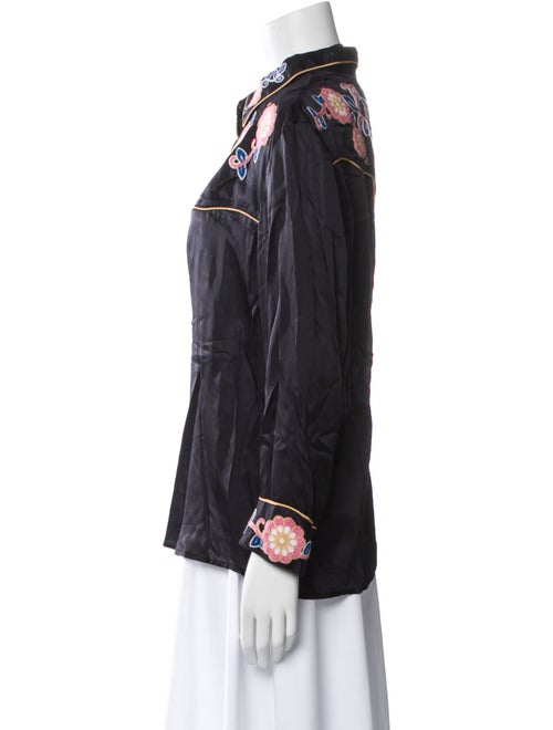 The Great Printed Long Sleeve Button-Up Top