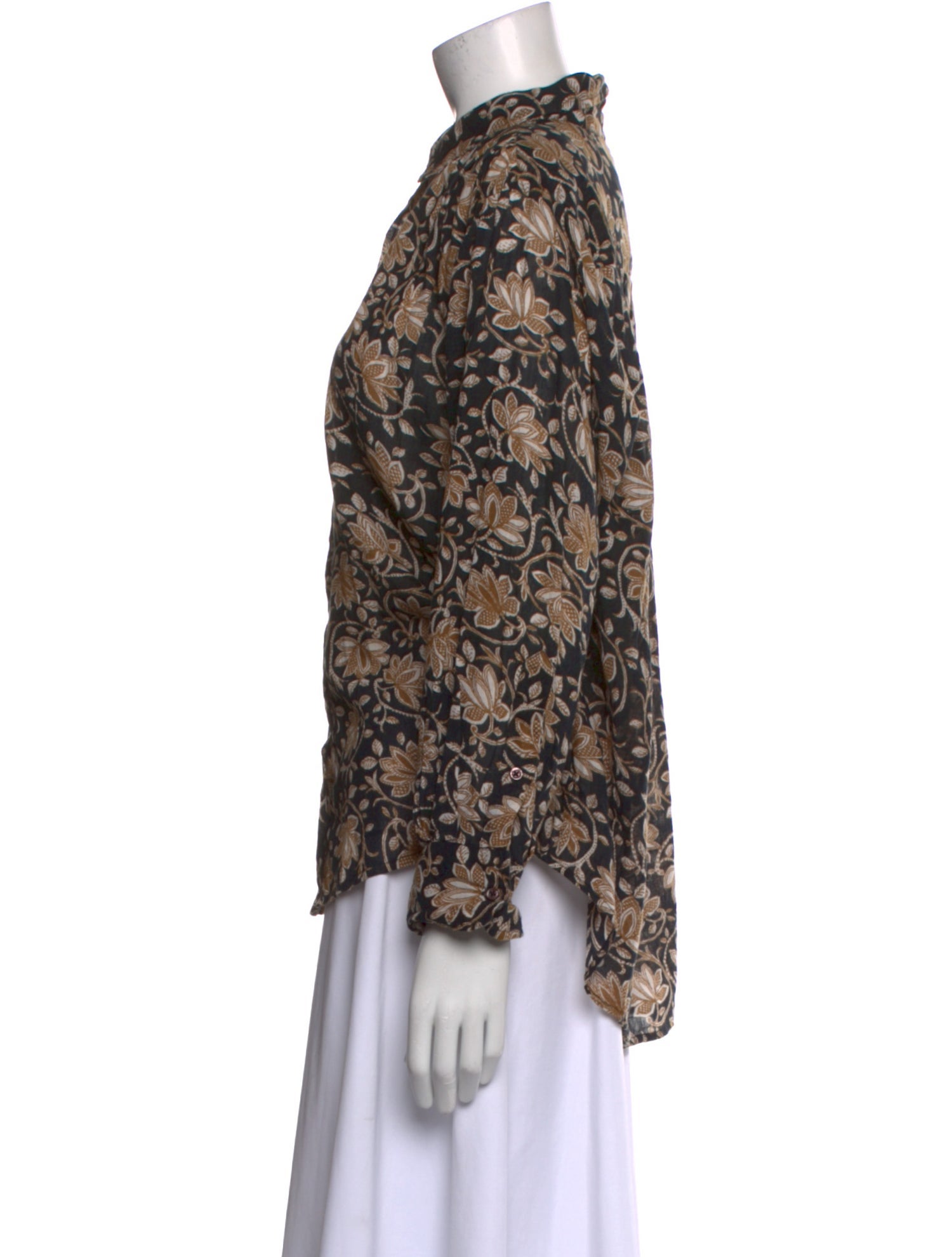 The Great Floral Print Mock Neck Blouse