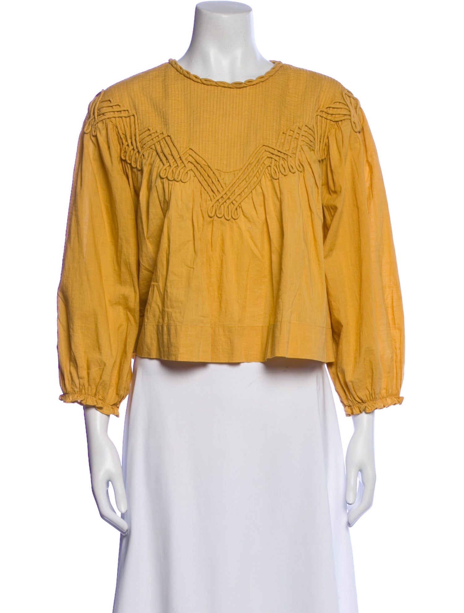 The Great Crew Neck Three-Quarter Sleeve Crop Top