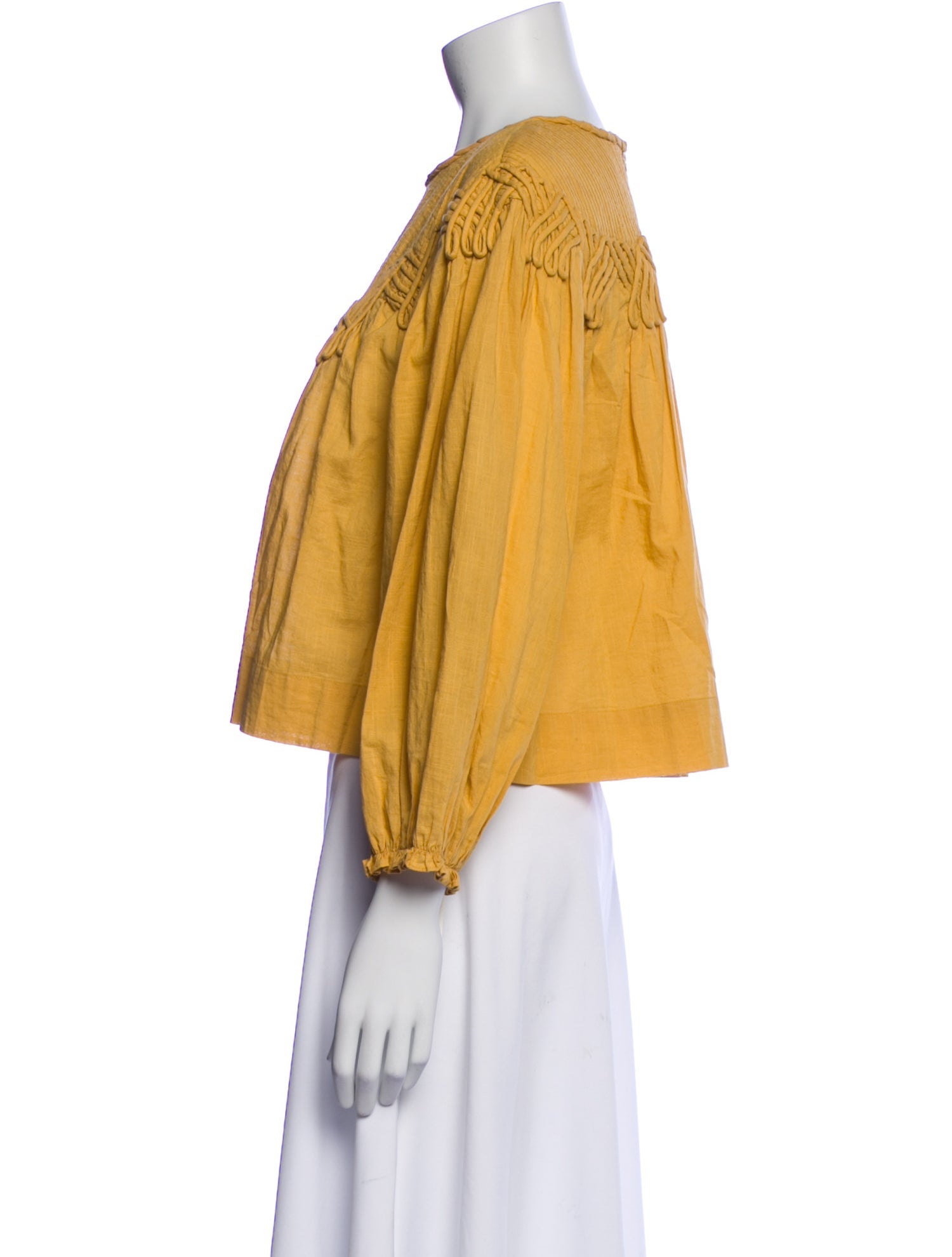 The Great Crew Neck Three-Quarter Sleeve Crop Top