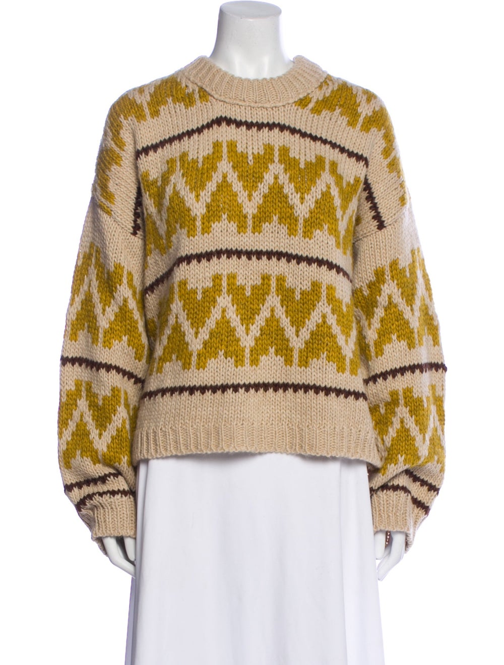 The Great Pullover Yellow Printed Embroidered Acc… - image 1