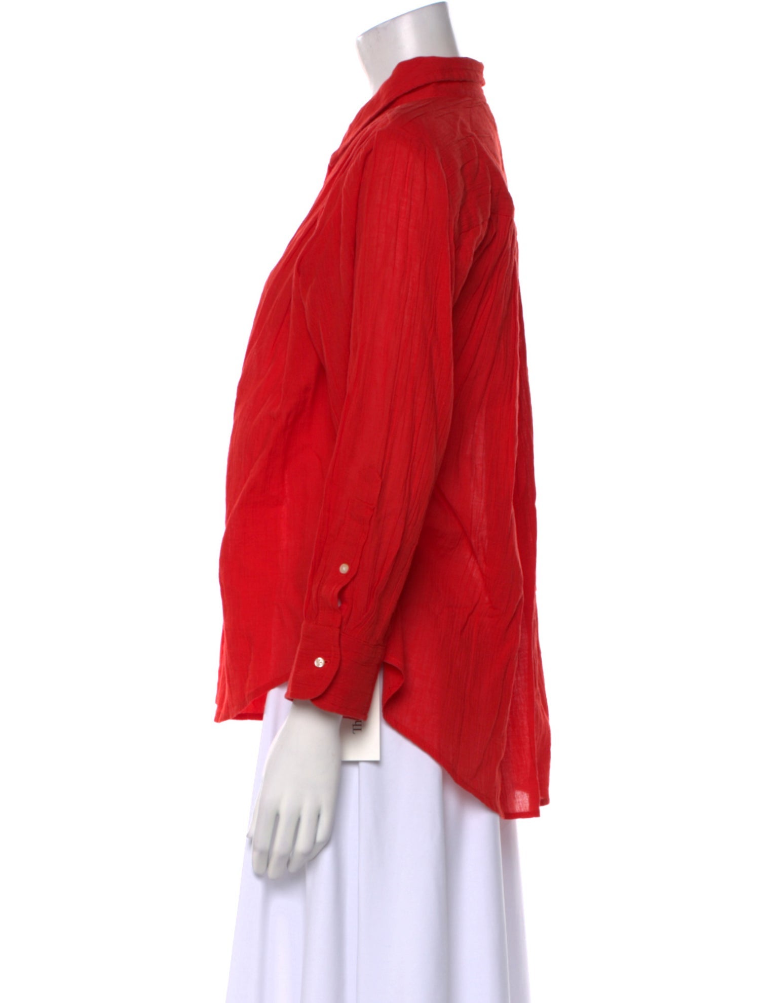 The Great Three-Quarter Sleeve Button-Up Top