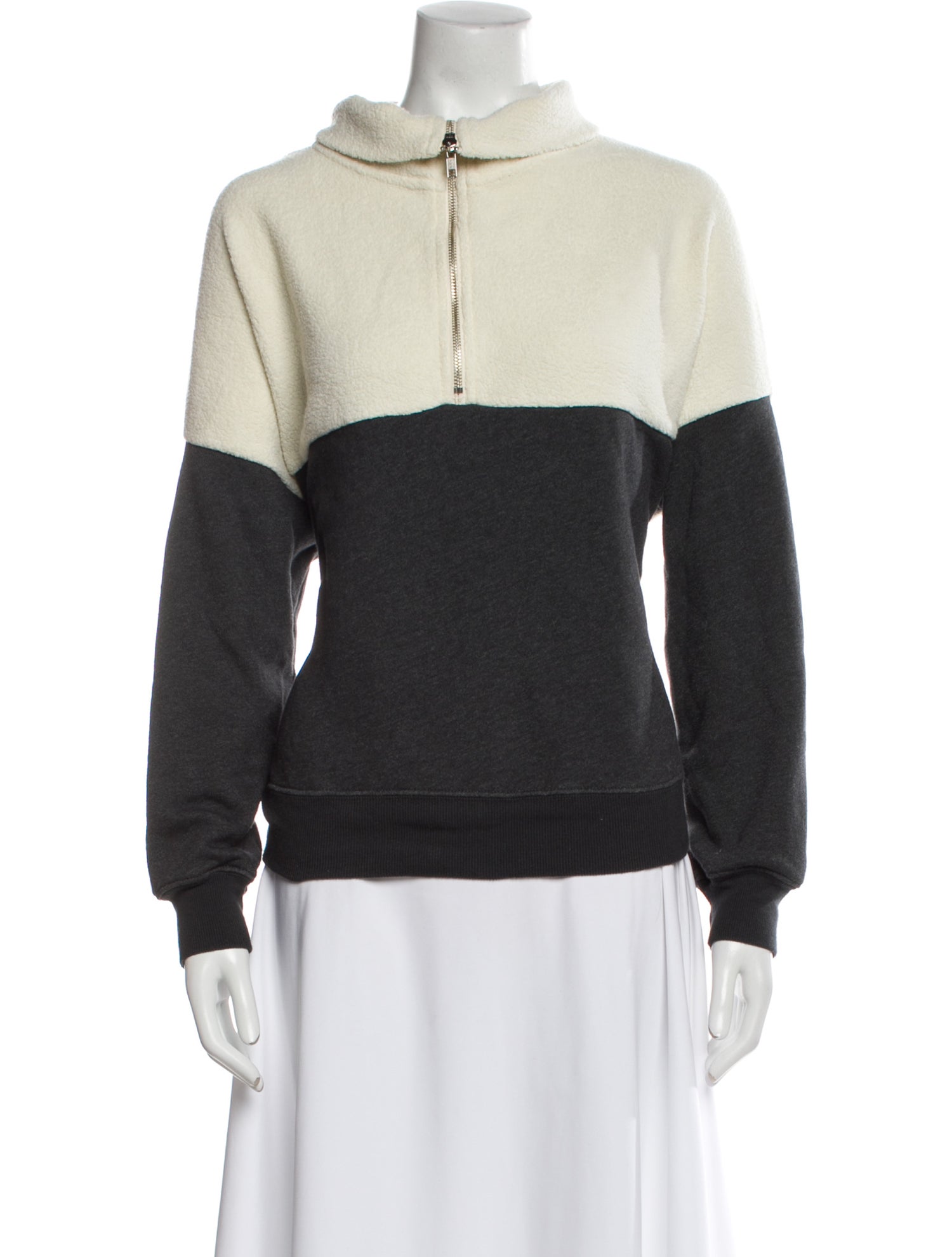 The Great Colorblock Pattern Mock Neck Top