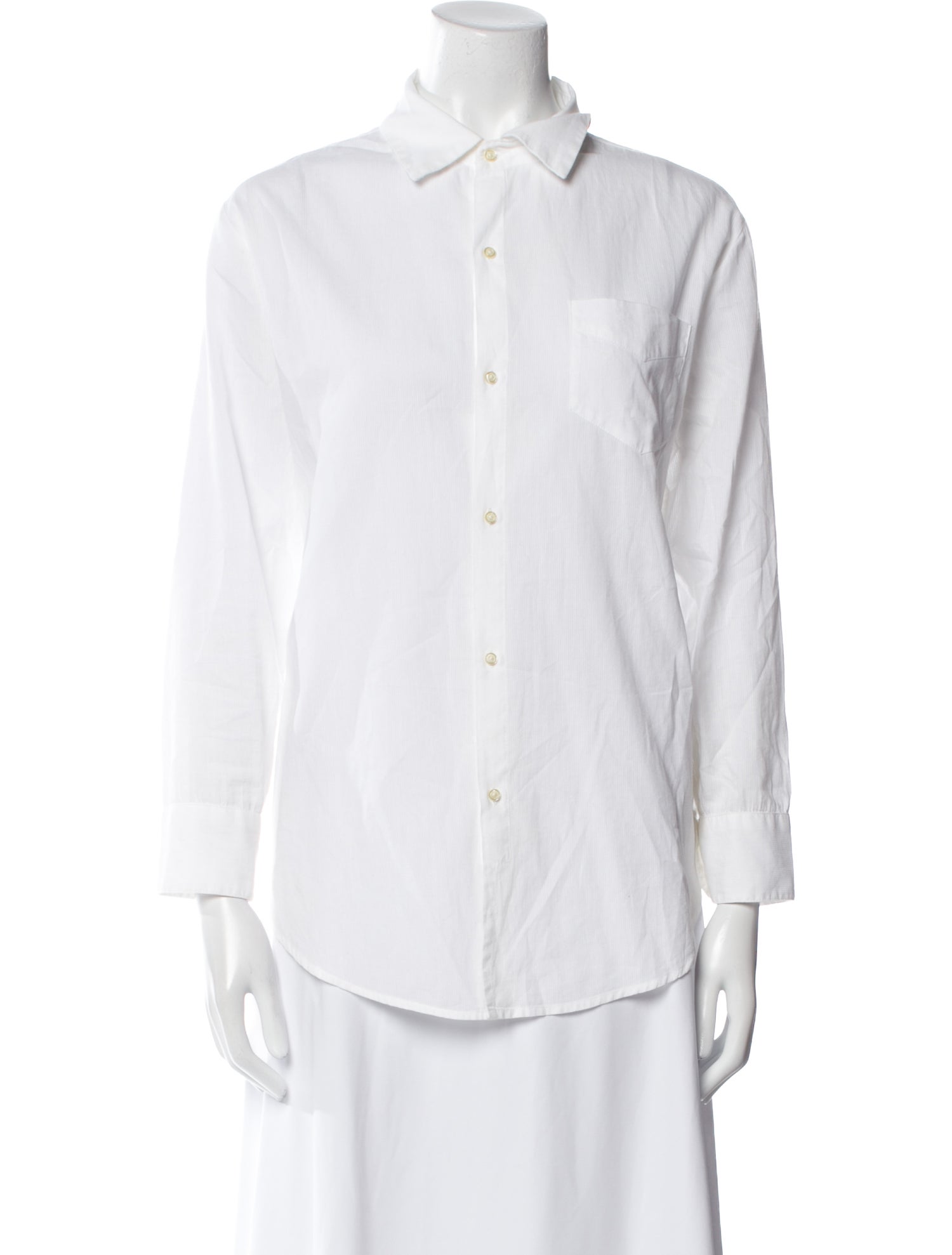 The Great Three-Quarter Sleeve Button-Up Top