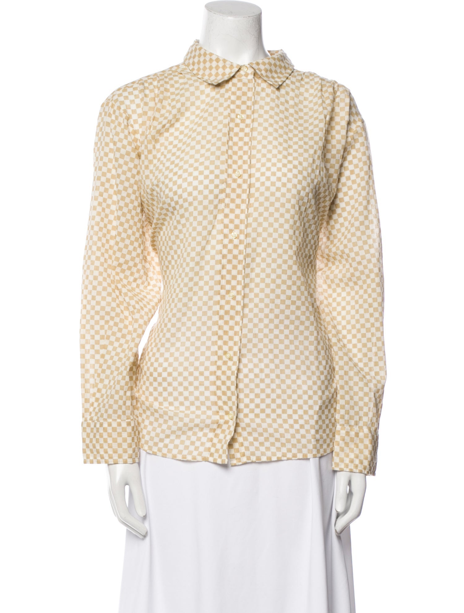 The Great Printed Long Sleeve Button-Up Top