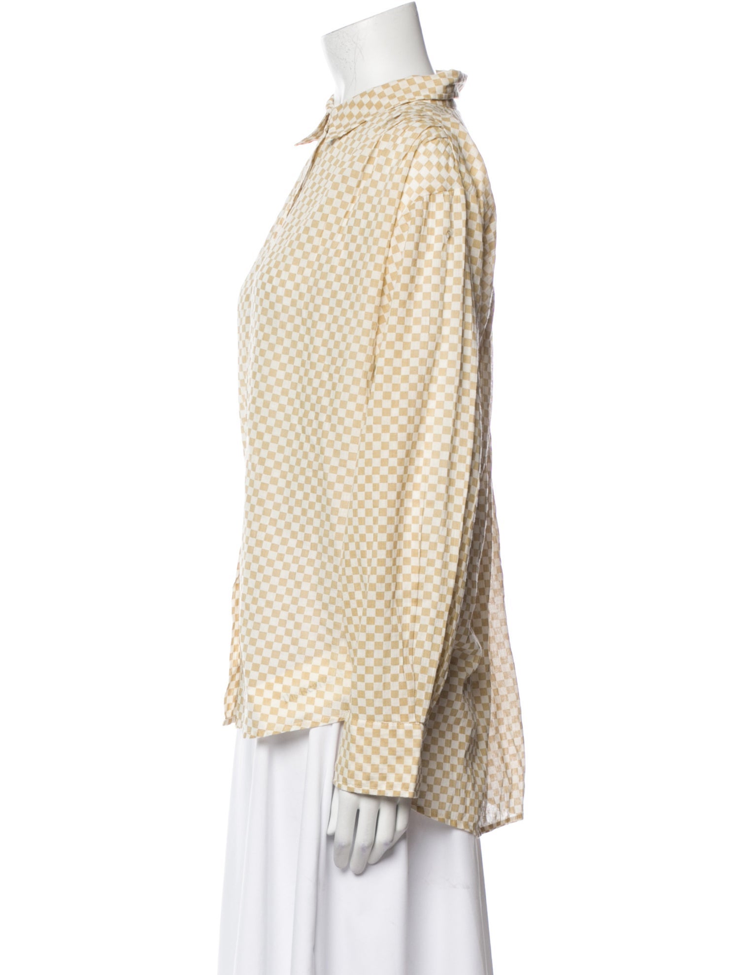 The Great Printed Long Sleeve Button-Up Top