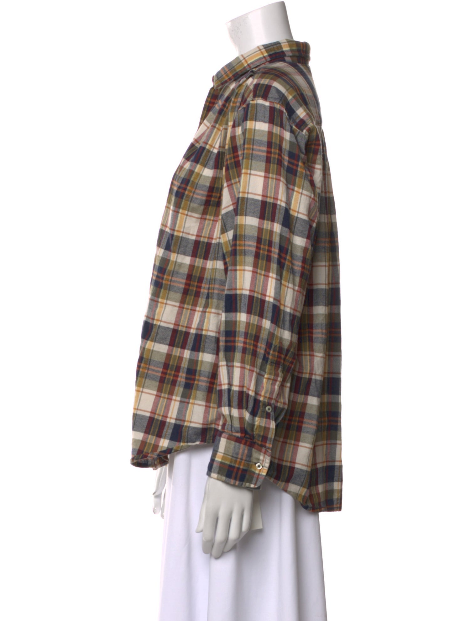 The Great Plaid Print Long Sleeve Button-Up Top