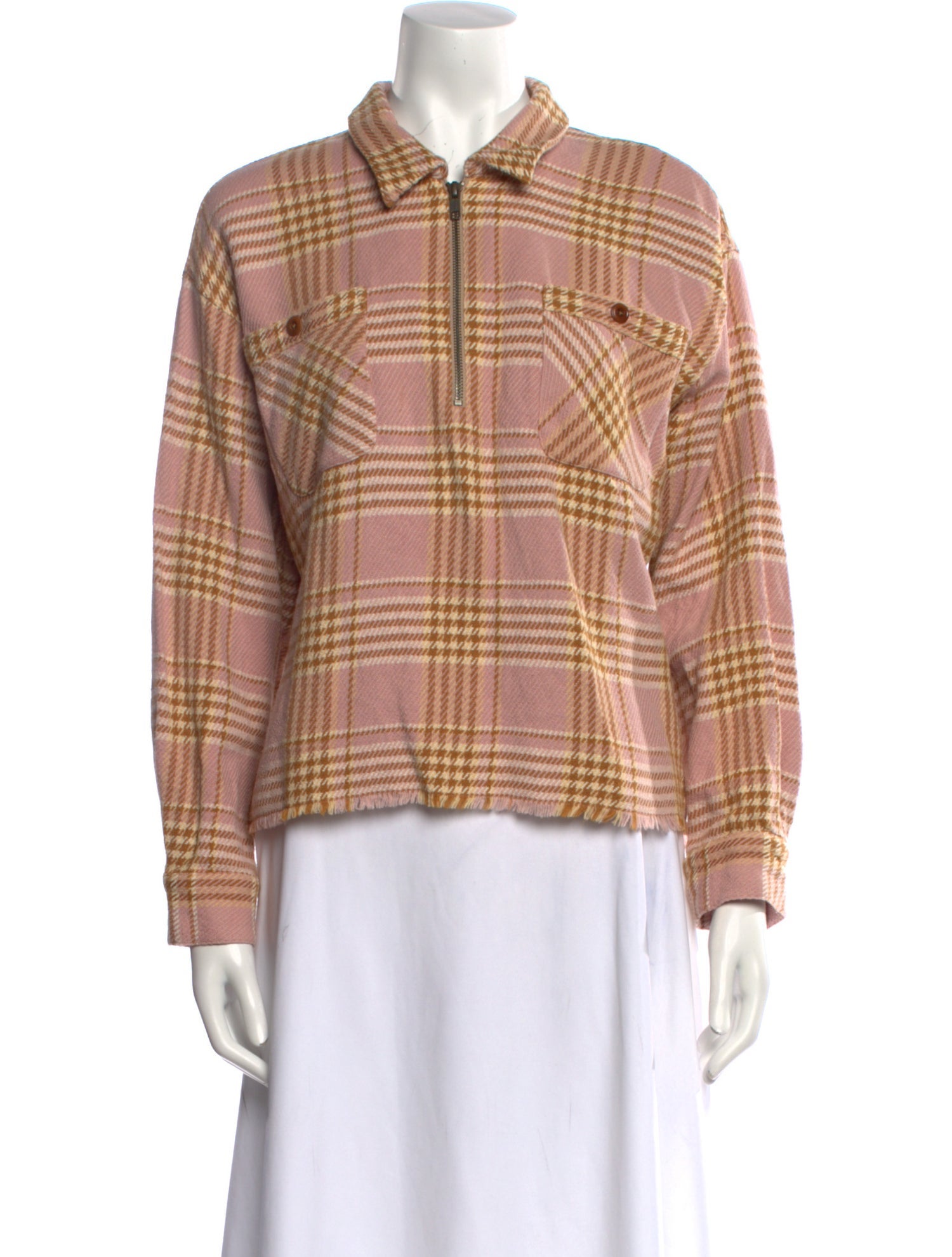 The Great Plaid Print Long Sleeve Button-Up Top