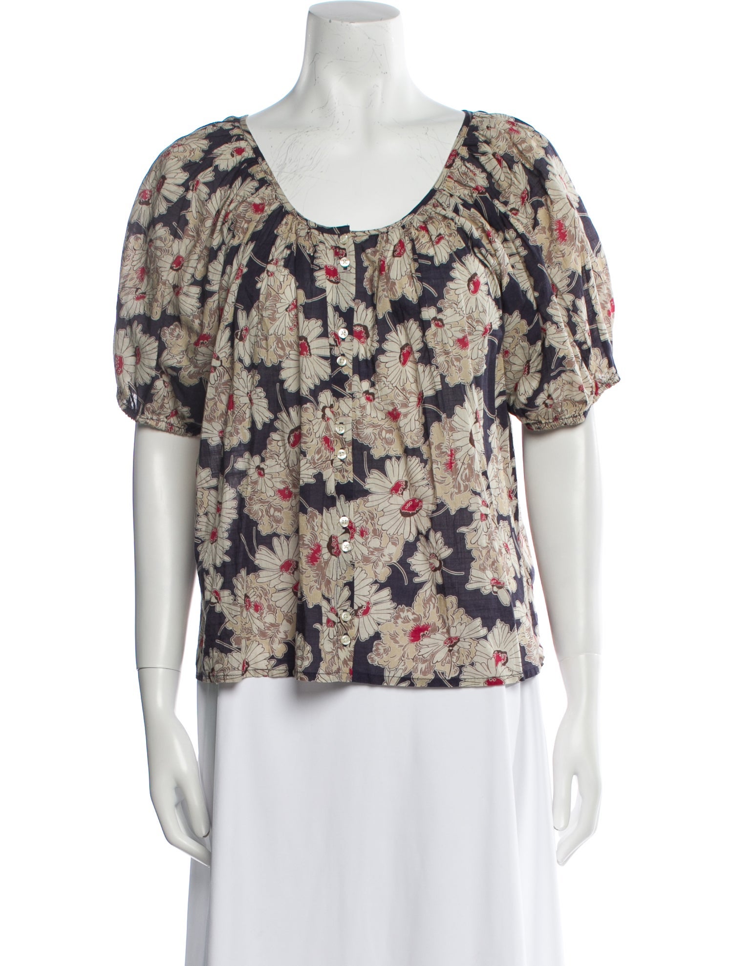 The Great Floral Print Scoop Neck Blouse