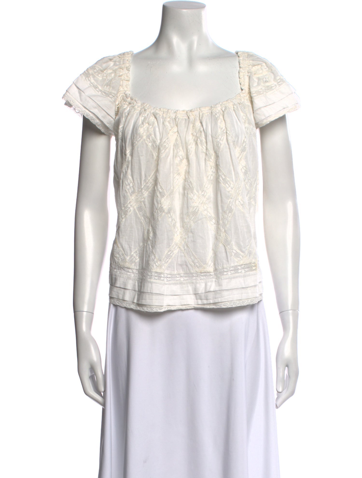 The Great Square Neckline Short Sleeve Blouse