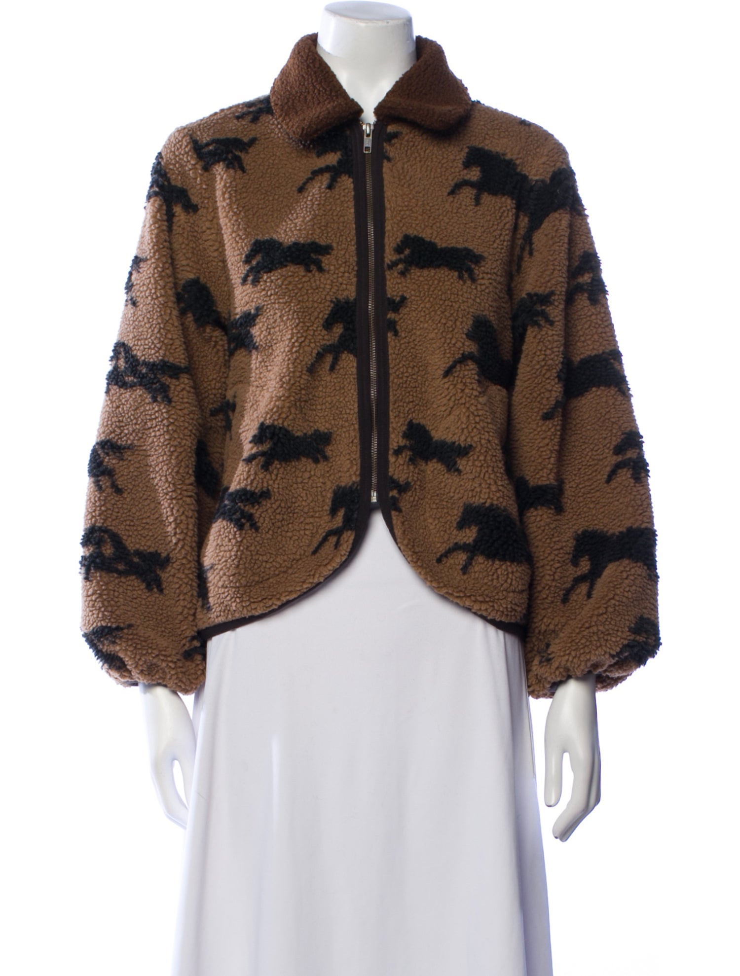 The Great Faux Fur Printed Jacket