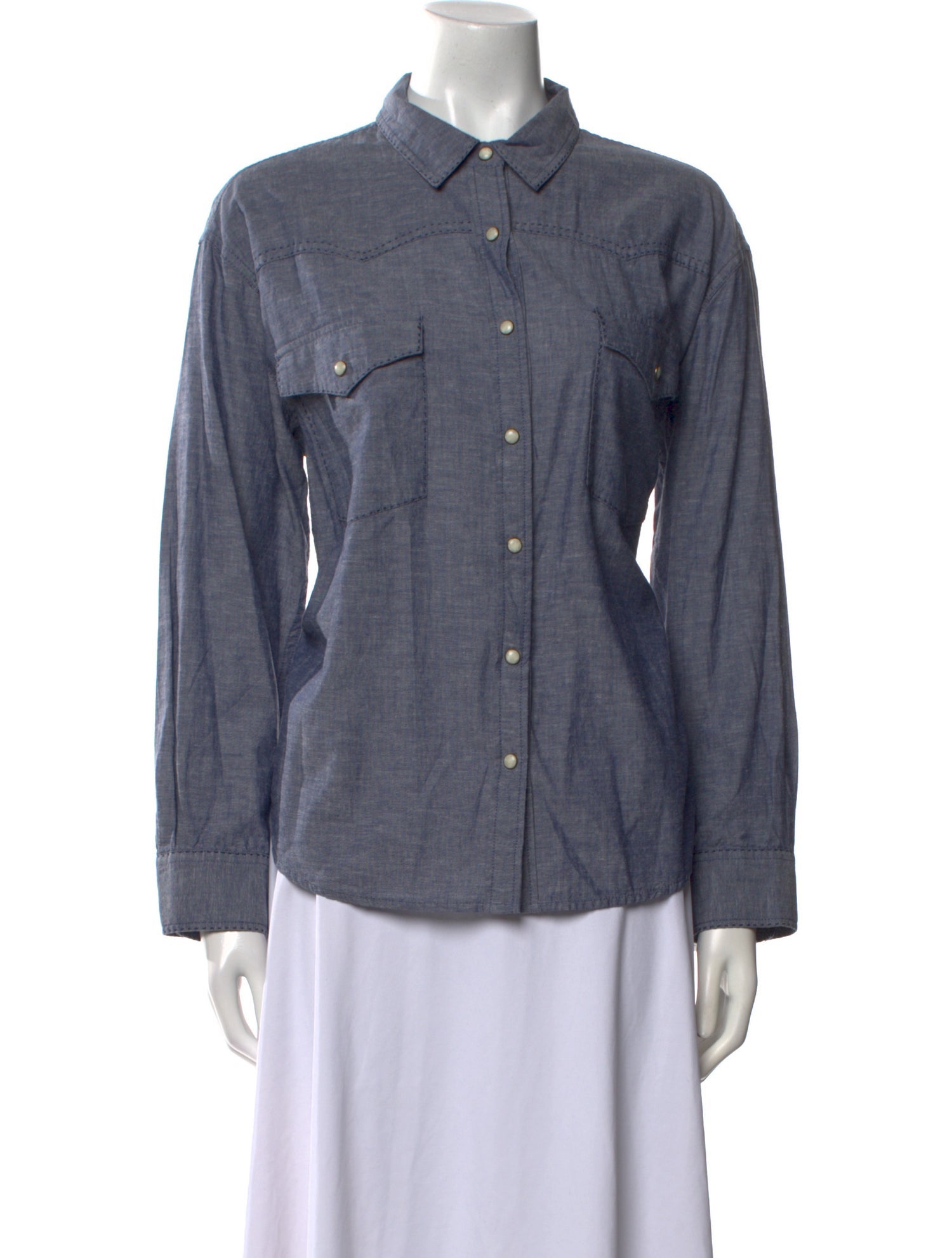 The Great Long Sleeve Button-Up Top