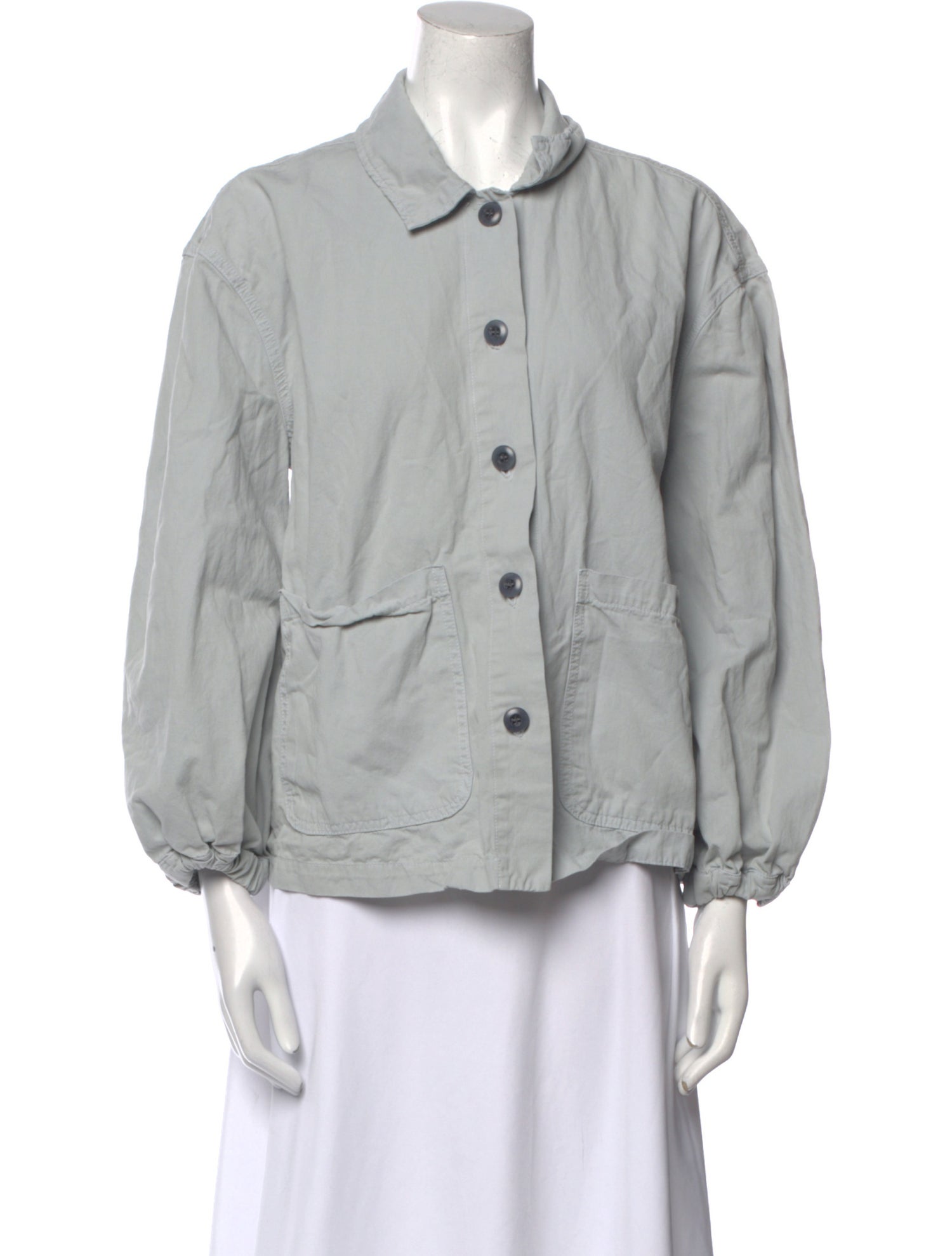 The Great Three-Quarter Sleeve Button-Up Top