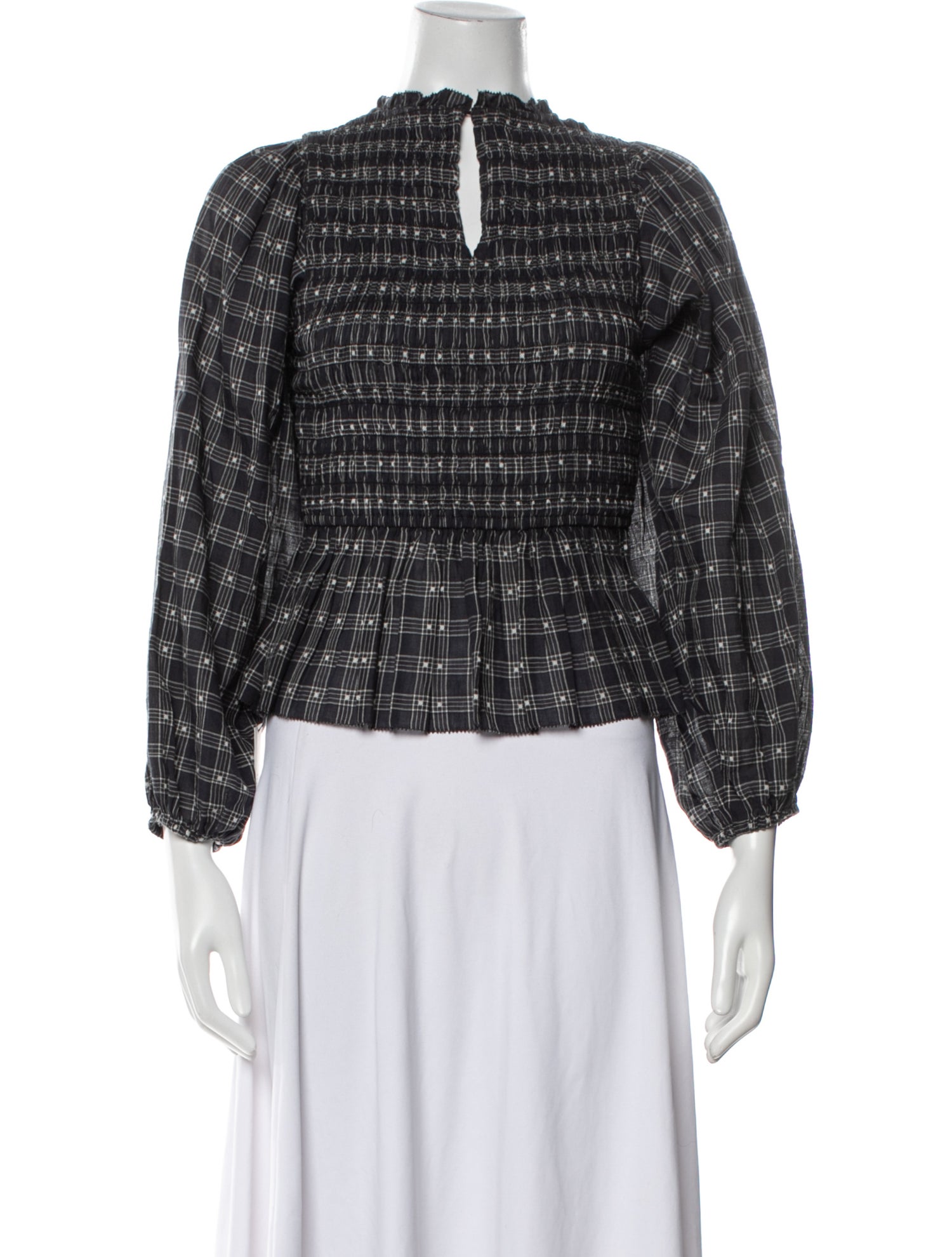 The Great Plaid Print Mock Neck Crop Top