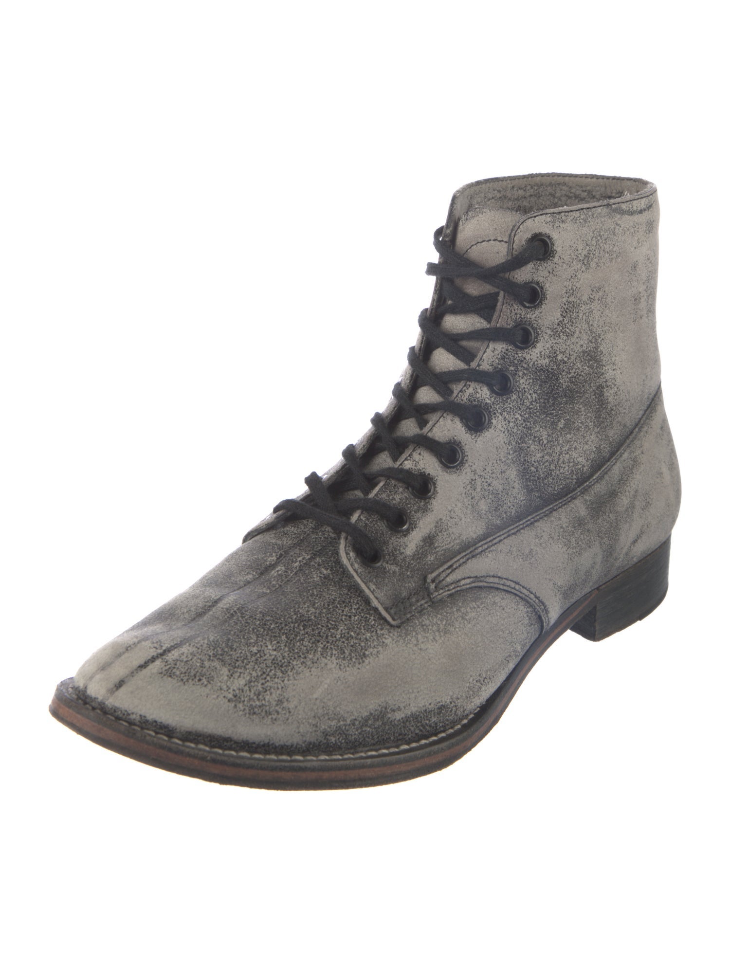 The Great Suede Animal Print Combat Boots