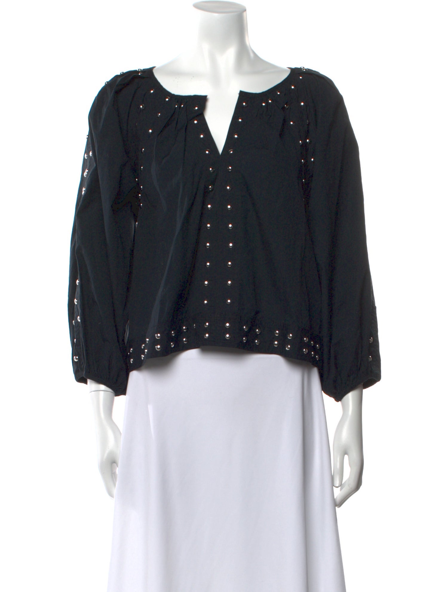 The Great V-Neck Three-Quarter Sleeve Blouse