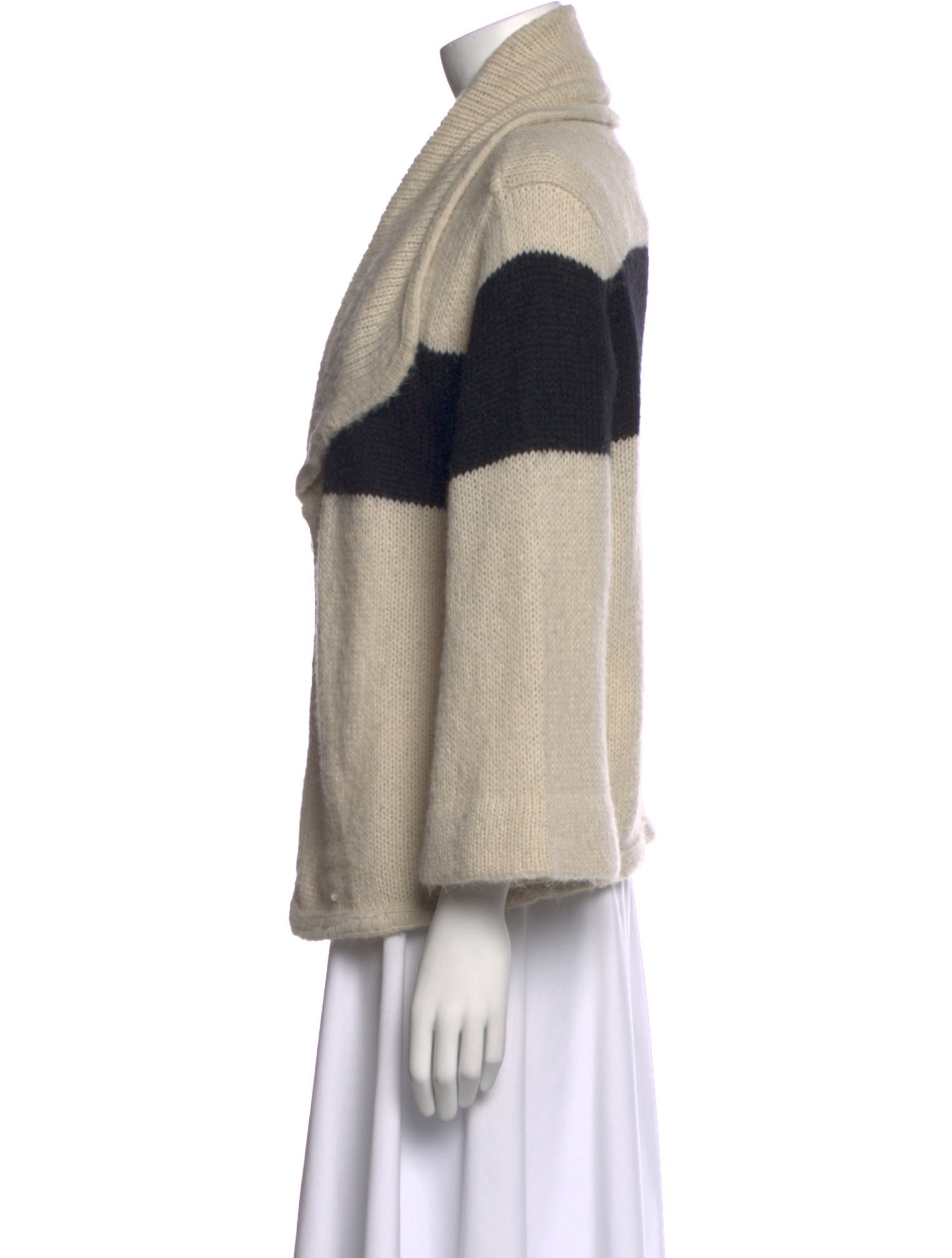 The Great Striped Open Front Sweater