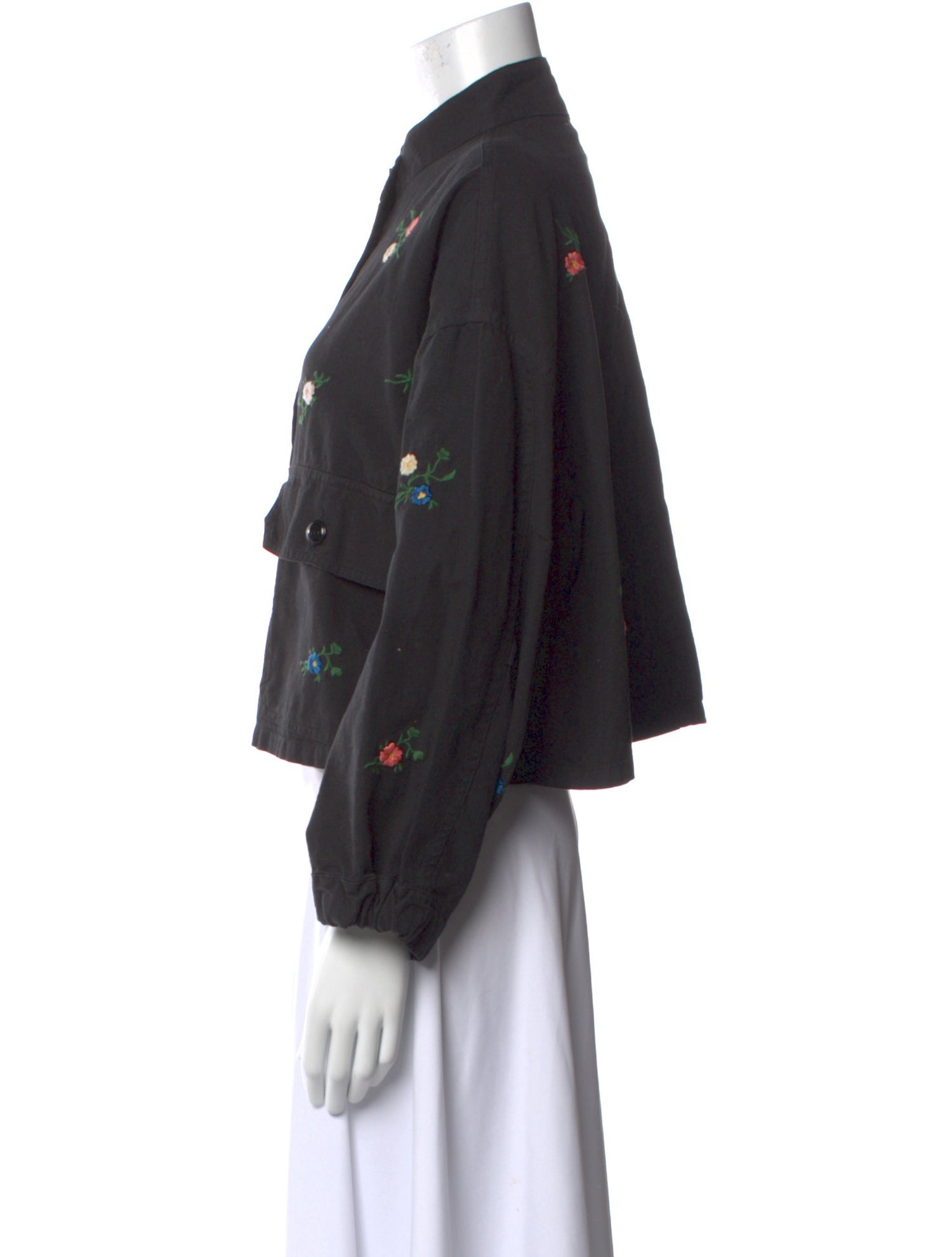 The Great Printed Three-Quarter Sleeve Button-Up Top