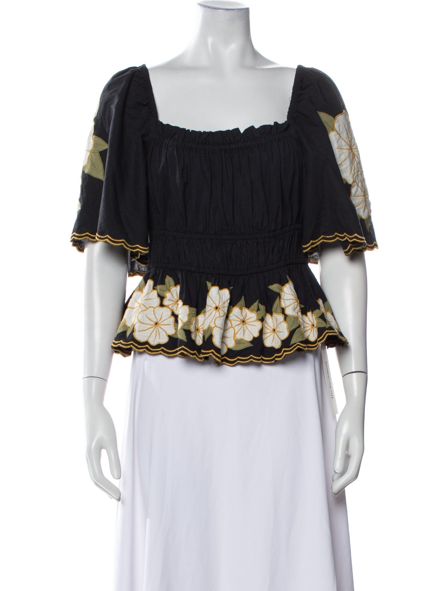 The Great Square Neckline Three-Quarter Sleeve Blouse