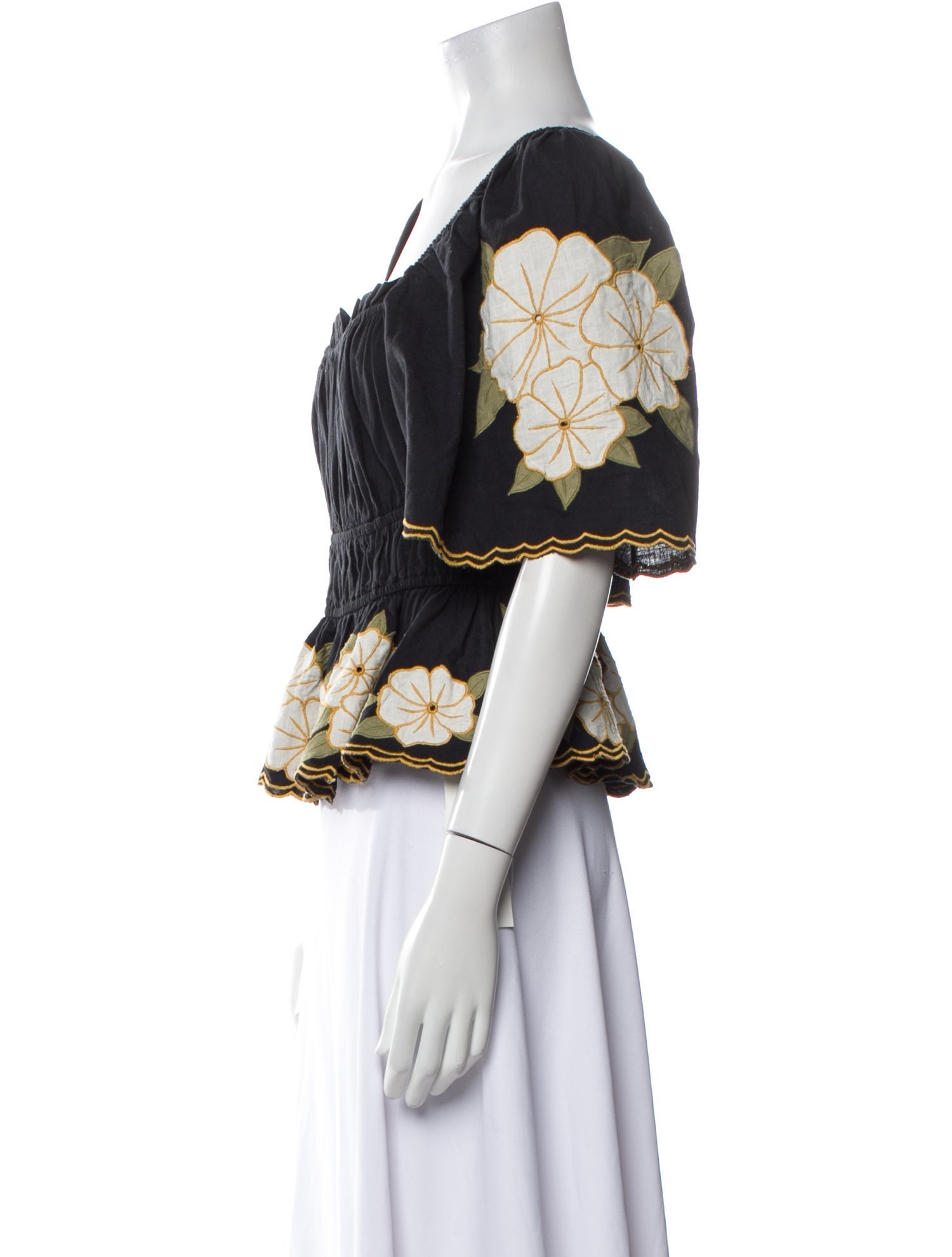 The Great Square Neckline Three-Quarter Sleeve Blouse