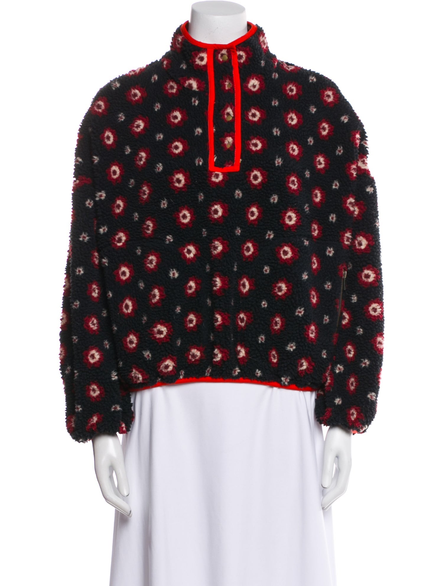 The Great Faux Shearling Printed Faux Fur Jacket