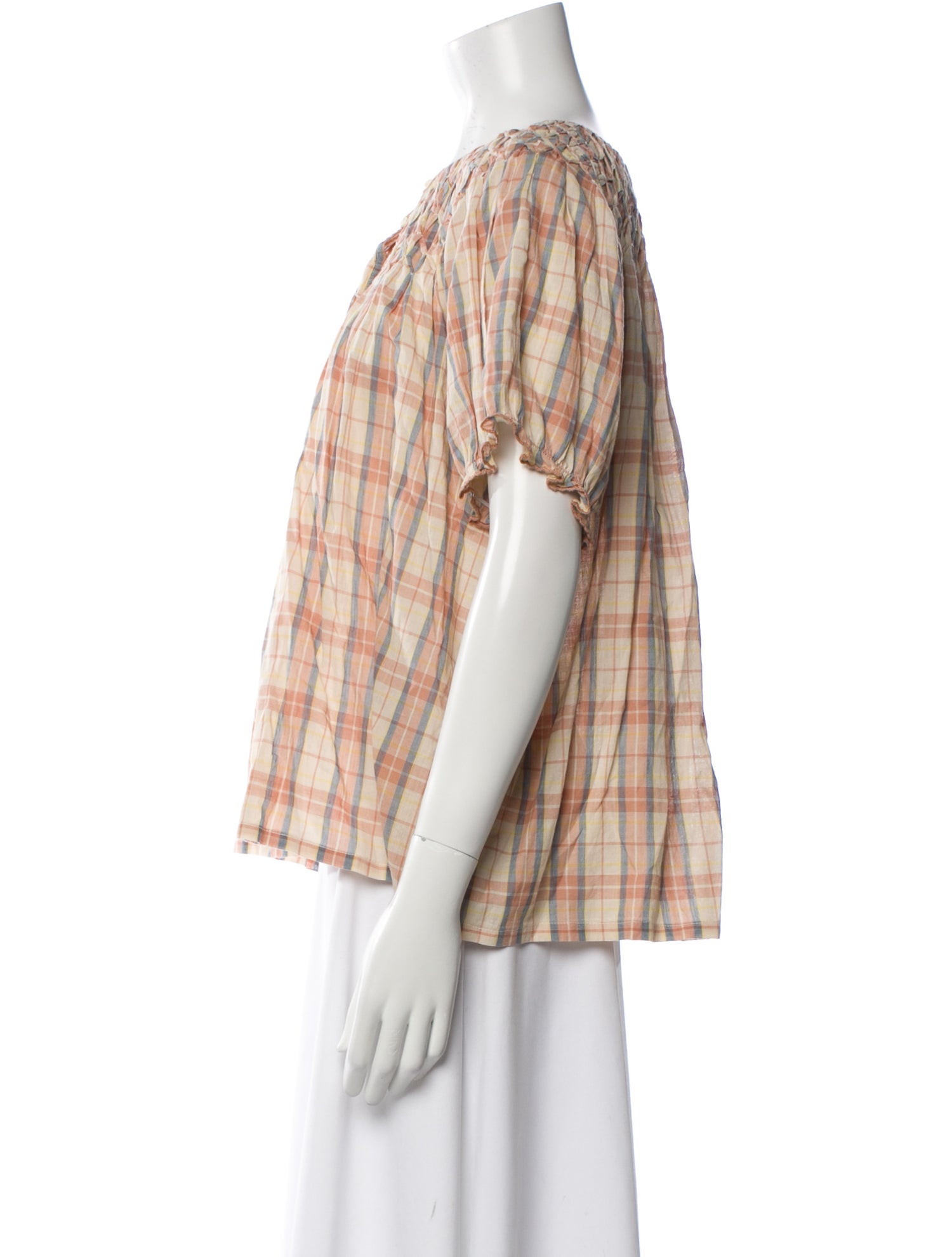 The Great Plaid Print Scoop Neck T-Shirt