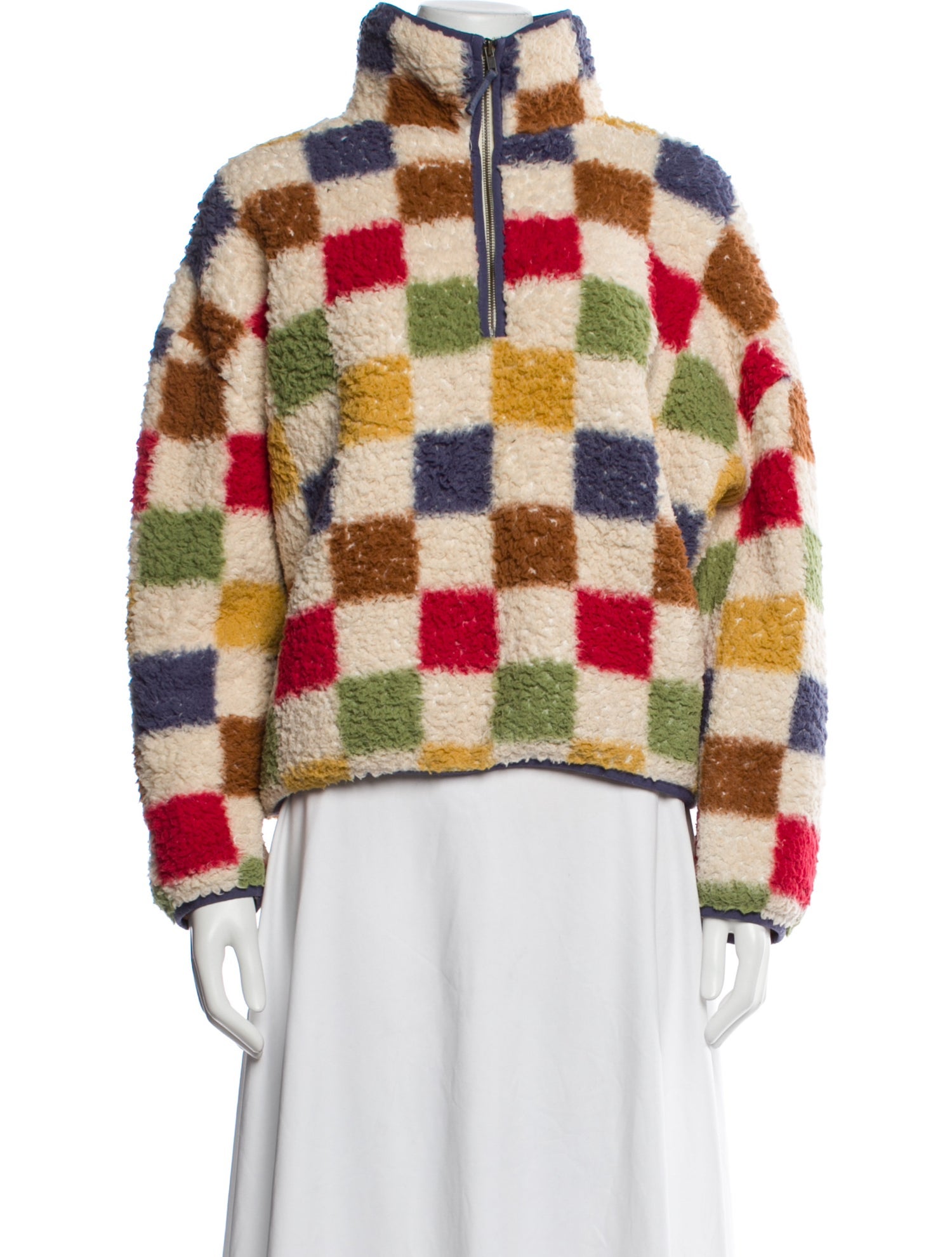 The Great Plaid Print Faux Fur Jacket