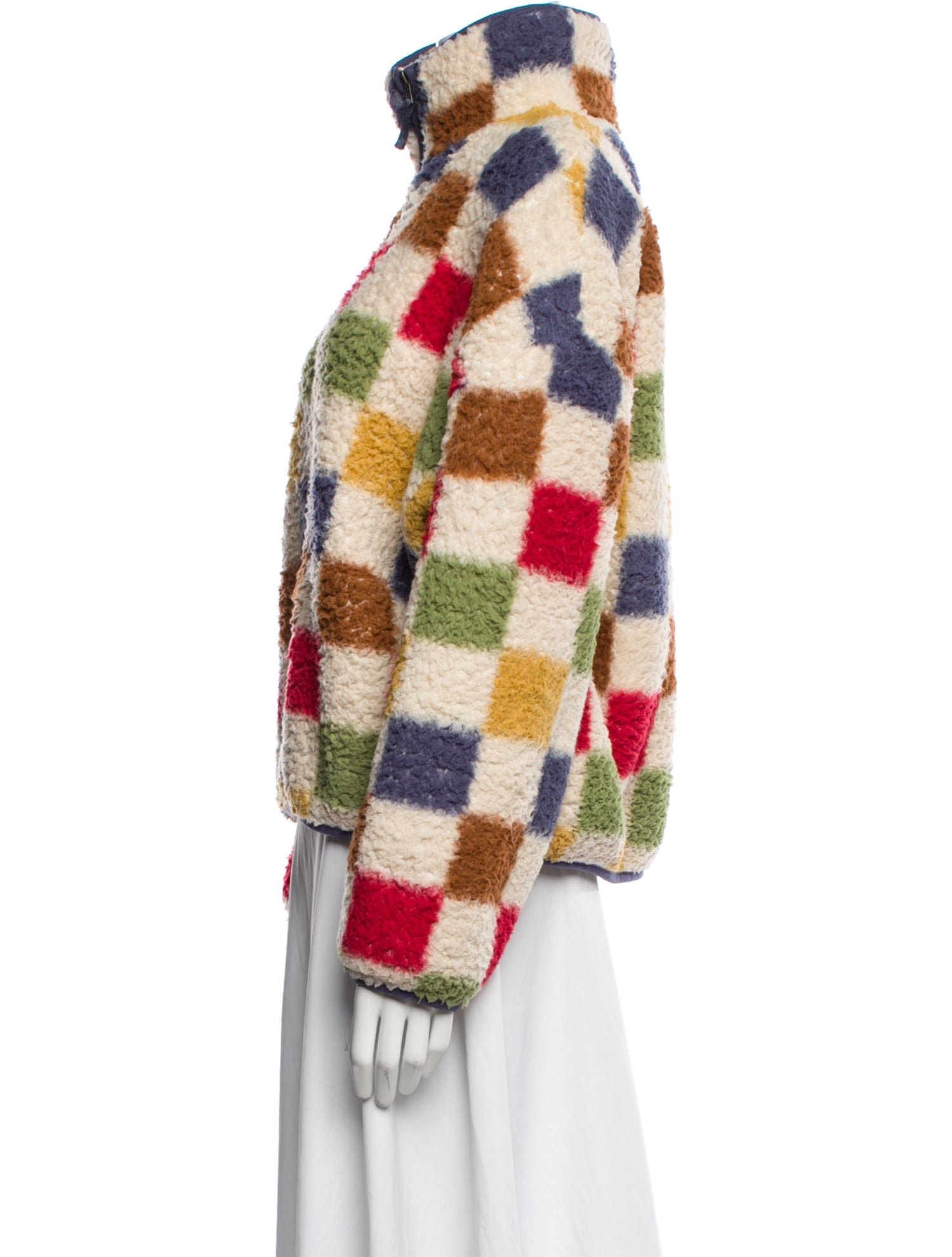 The Great Plaid Print Faux Fur Jacket