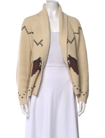 Pre-owned The Great Printed V-neck Sweater In Neutral