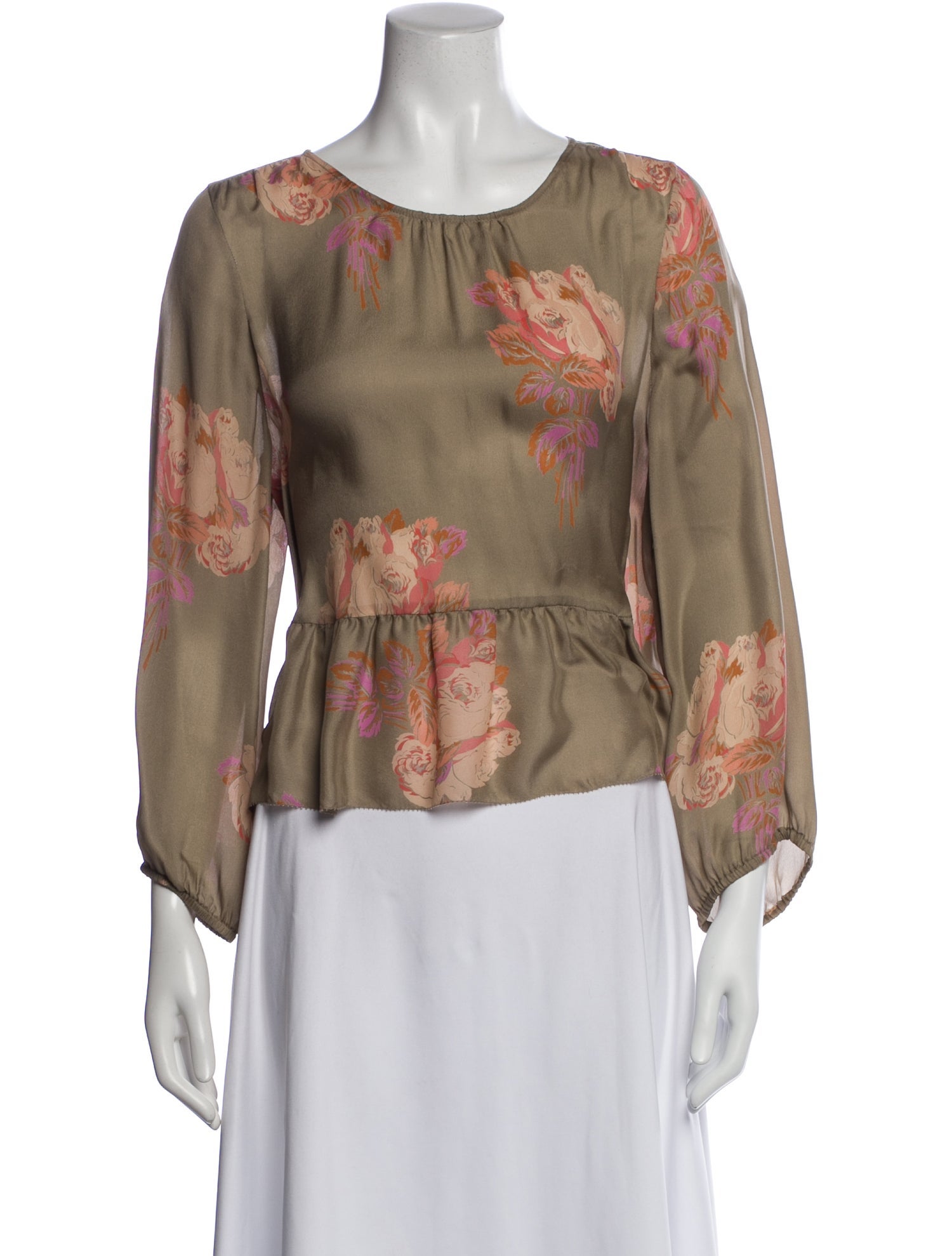 The Great Silk Floral Print Blouse