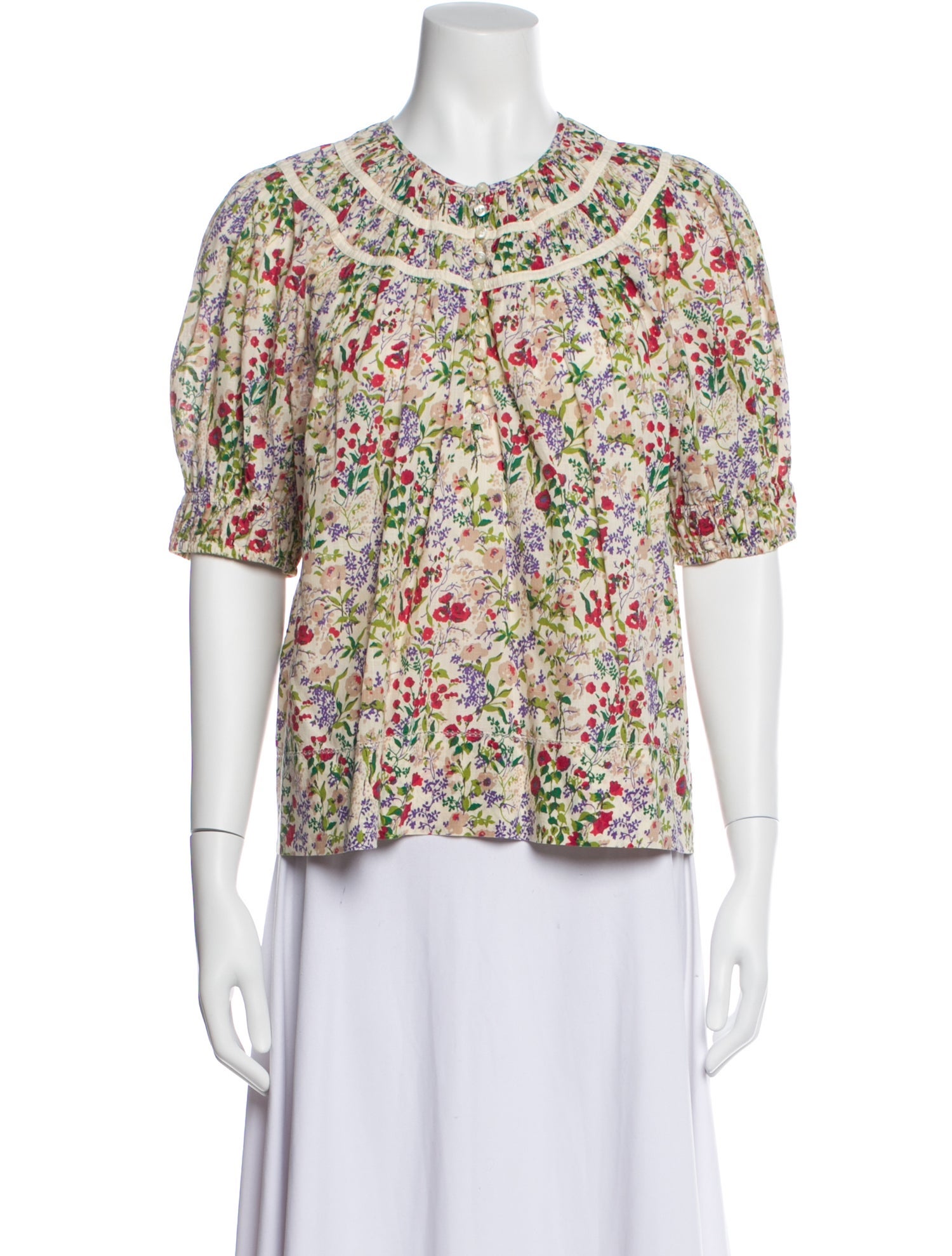 The Great Floral Print Short Sleeve Blouse