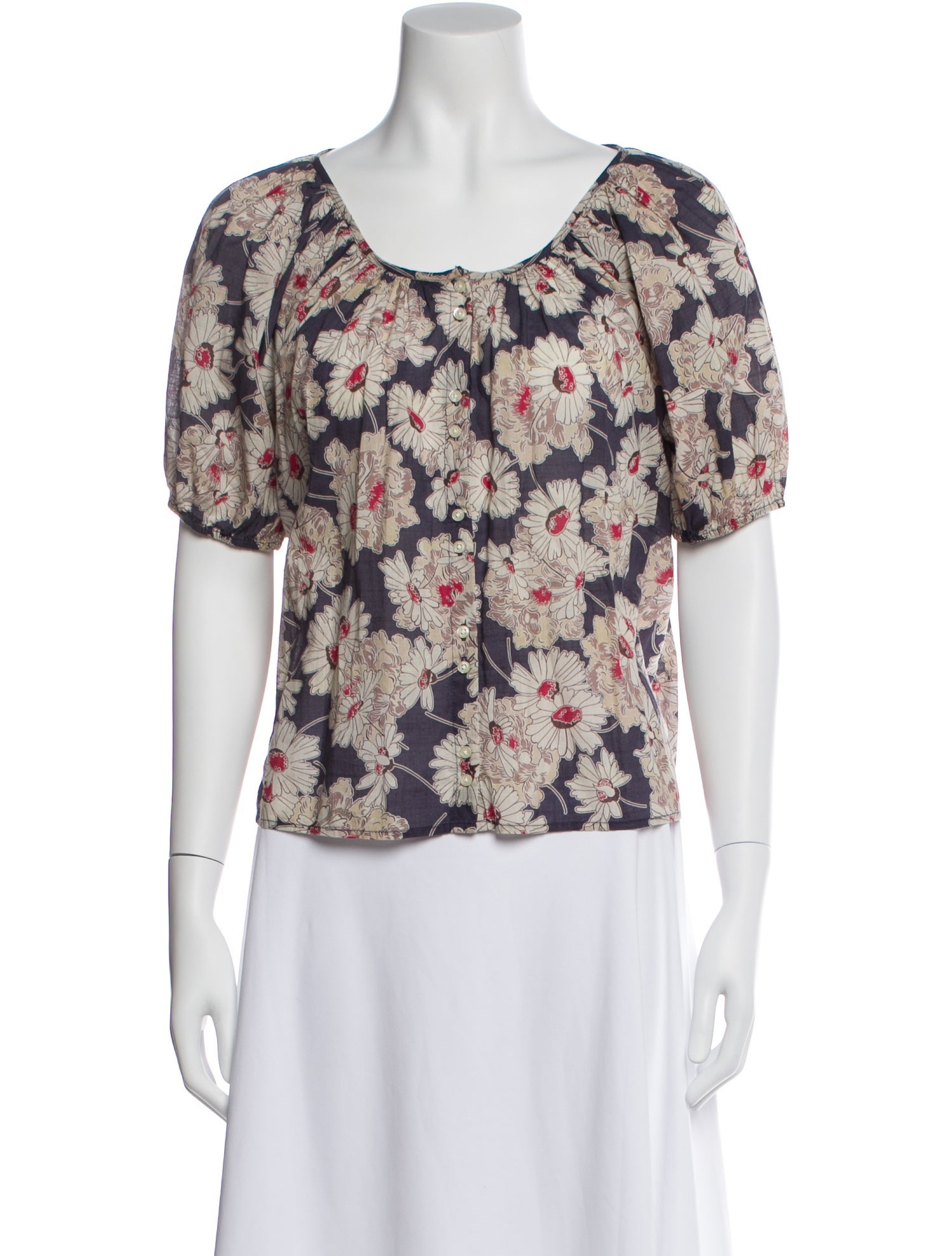 The Great Floral Print Scoop Neck Blouse